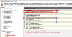 NAV küldési beállítások