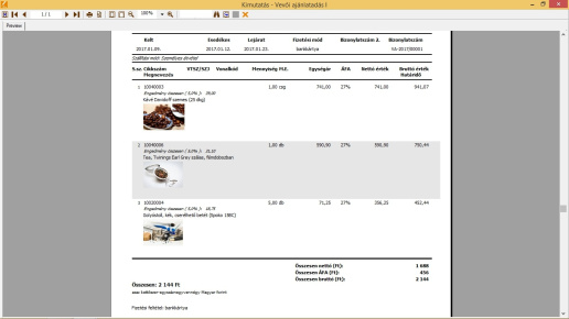 Ajánlat nyomtatás képpel
