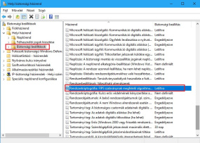 Helyi házirend beállítása - 2
